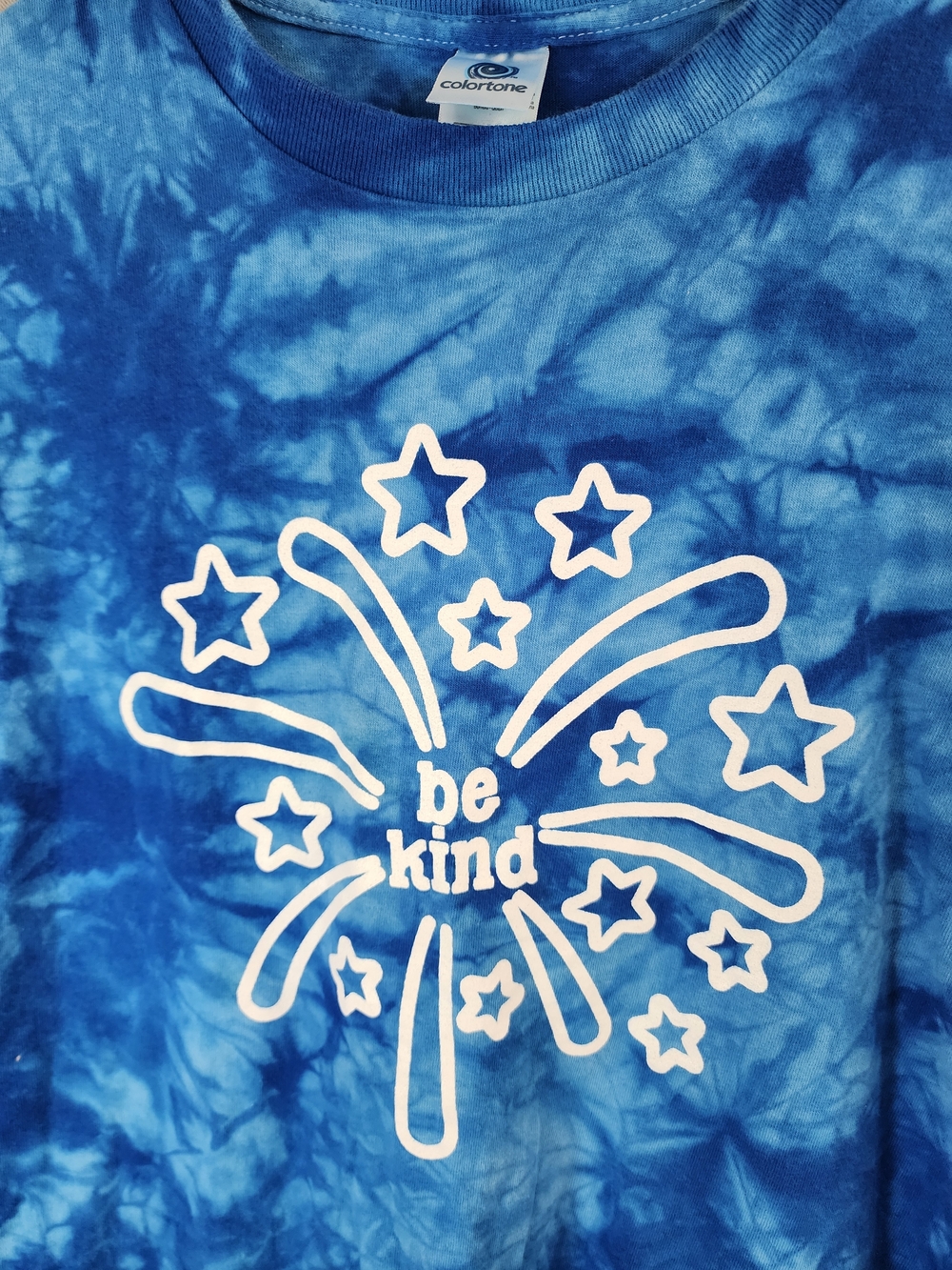 Colortone Blue Tie-Dye "Be Kind" Short Sleeve Tee